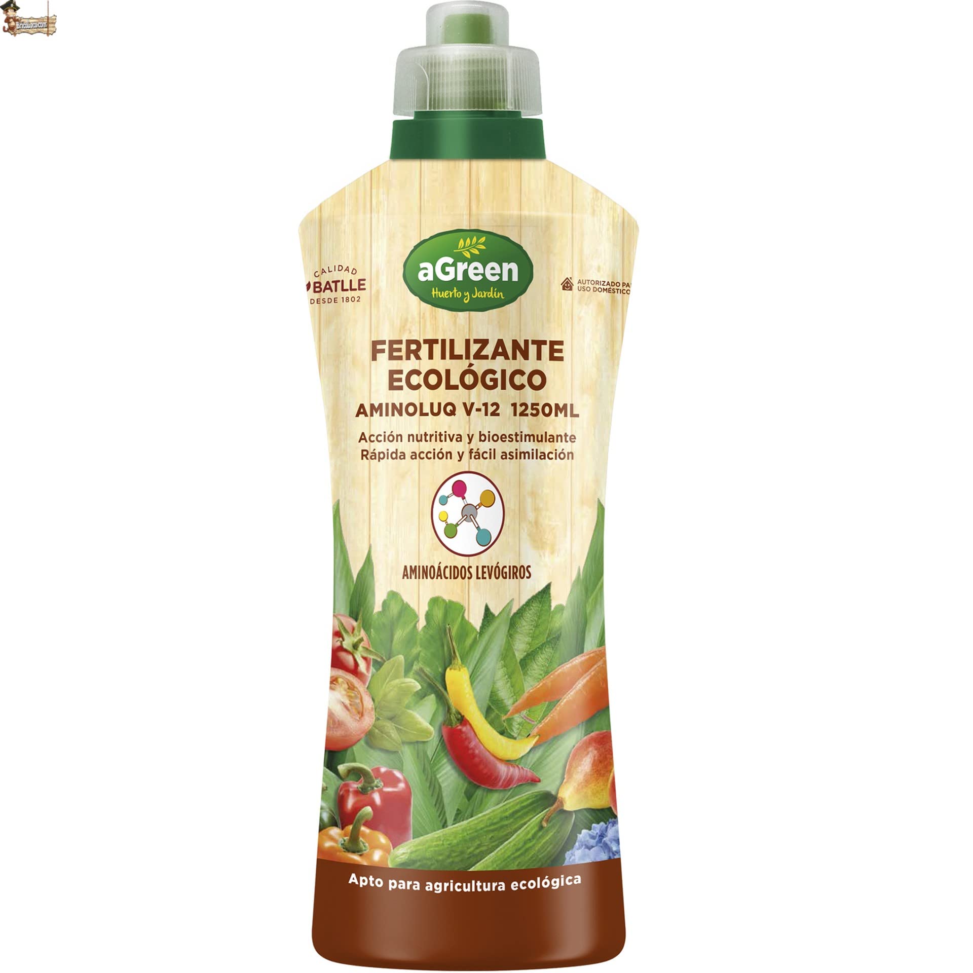 BricoLoco.com Fertilizante plantas orgánico 100% ecológico. Abono líquido. 7,5 LTS (6x1,25lts) Complejo nutritivo materia orgánica, aminoácidos y nutrientes. Interior, exterior, huerto o jardín. (6)