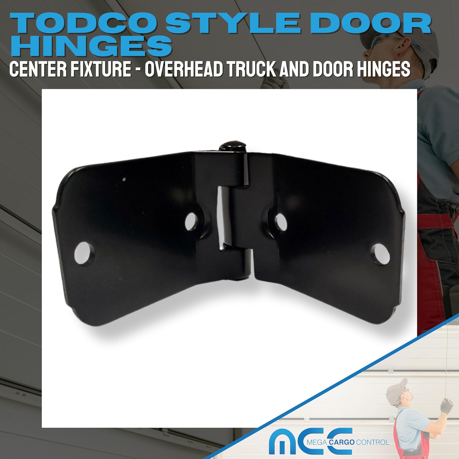 Mega Cargo Control 4 - Pack Todco Door Center Hinge for Overhead Roll Up Door Truck Box Truck Door, Industrial Door. (6 oz)