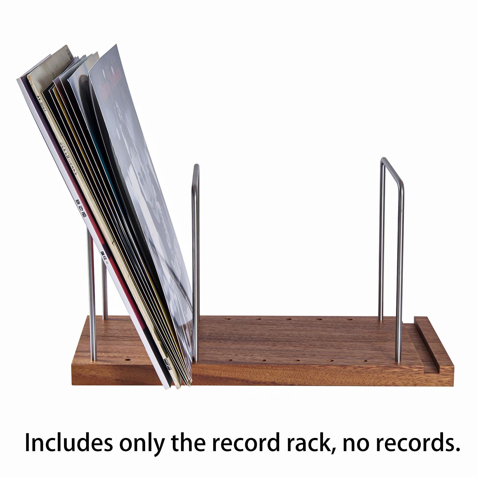 Portadischi Regolabile per Vinili per 50-75 LP, Supporto per Dischi in Legno Massello con Display Ora in Riproduzione, Rastrelliera per Album e Organizzatore per Collezionisti di