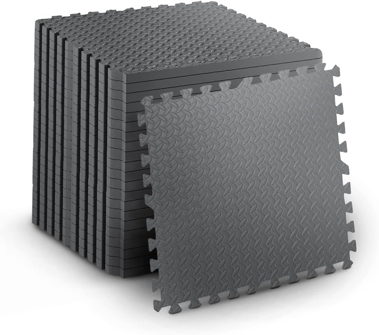 KAYMAN Gym Floor Nonslip Mats, Interlocking, EVA Foam Exercise Floor Tiles for Home Workouts