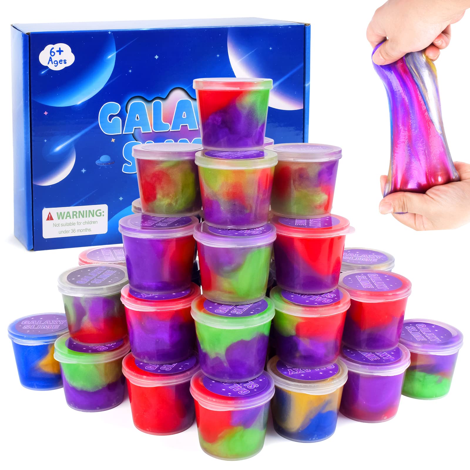 Photo 1 of 32 Pack Galaxy Slime Kit, Super Soft and Non-Sticky Starry Sky Slime, Party Favors, Kids Slime Putty Stress Relief Toys 32pack