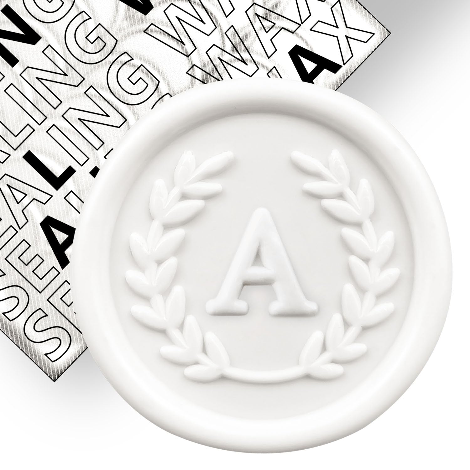 50Pcs White Letter A Adhesive Wax Seal Stickers, Hand-Made, No Need Seal Stamp, Tear and Use Wax Stickers for Wedding Invitations, Envelopes, Christmas Gift