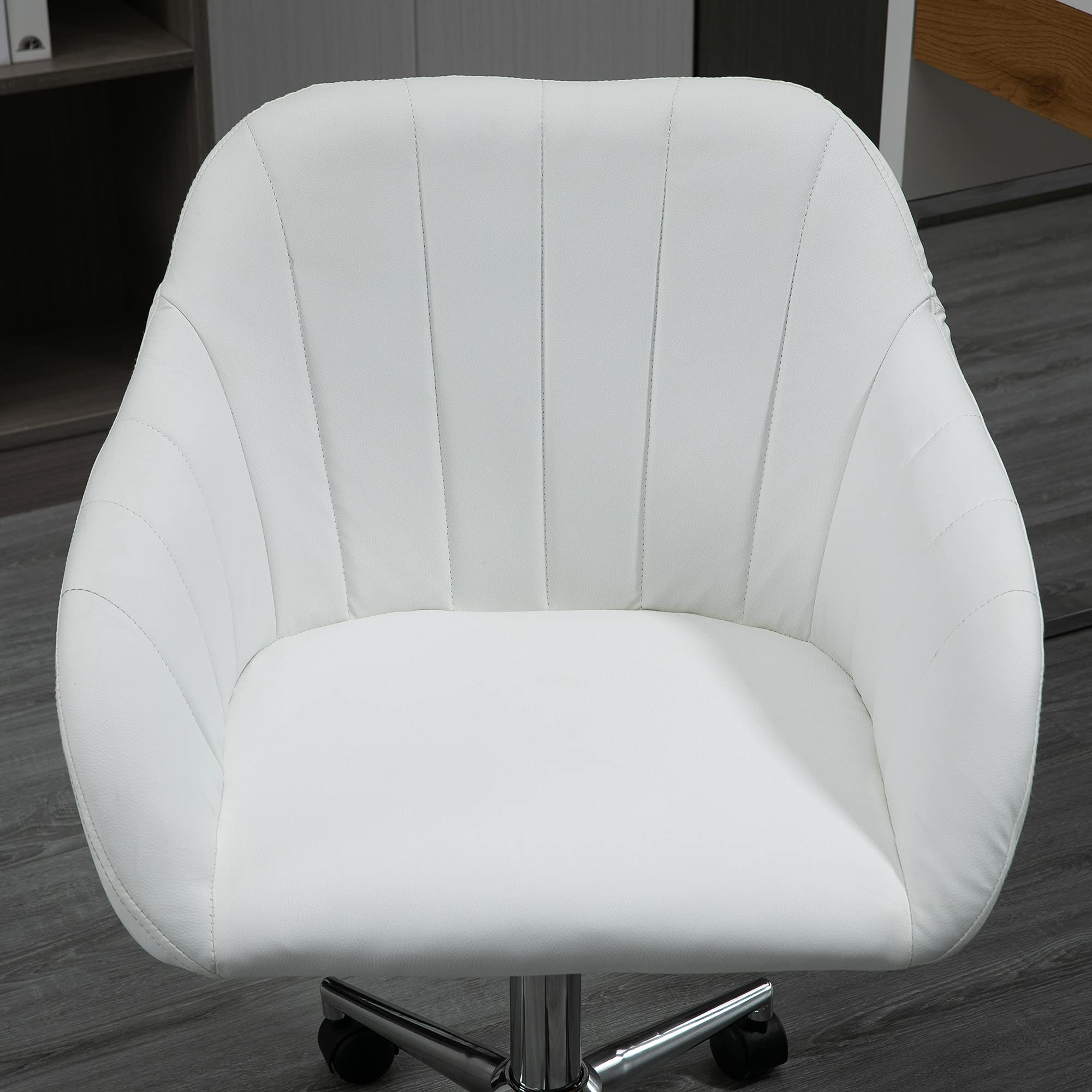 Vinsetto Silla de Oficina Ergonómica Silla Escritorio 60x59x79-89 cm Blanco