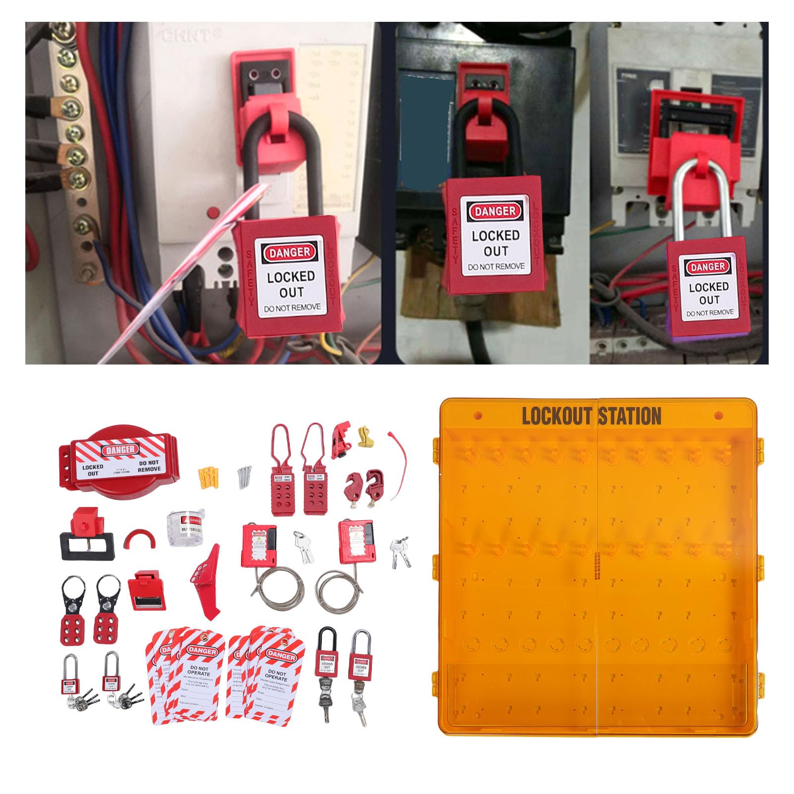 Amazon.co.jp: 電気ロックアウトタグアウトキット、LOTOデバイス付き