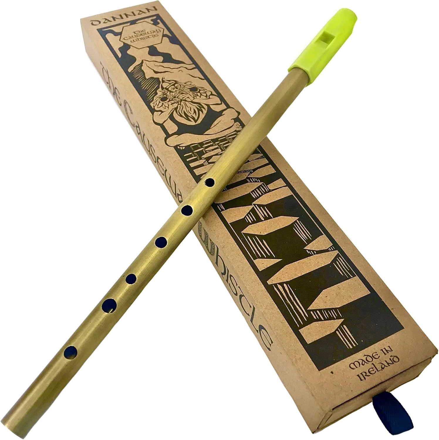 The Dannan Causeway Brass Tin Whistle in the Key of D - Lime Green Model