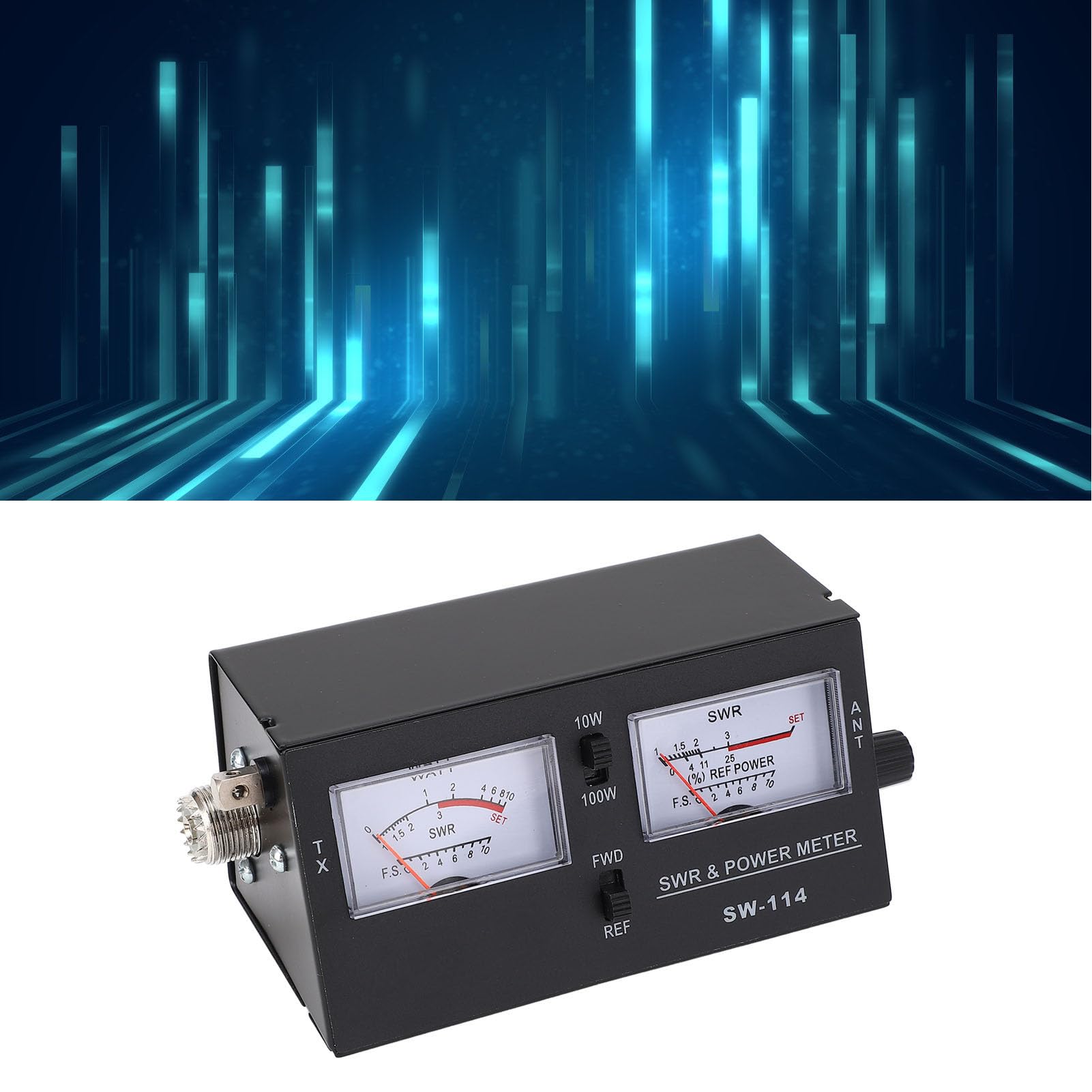 Medidor SWR digital, medidor SWR y medidor de potencia, con conector SO239, alimentado por batería para CB 27 30 MHz