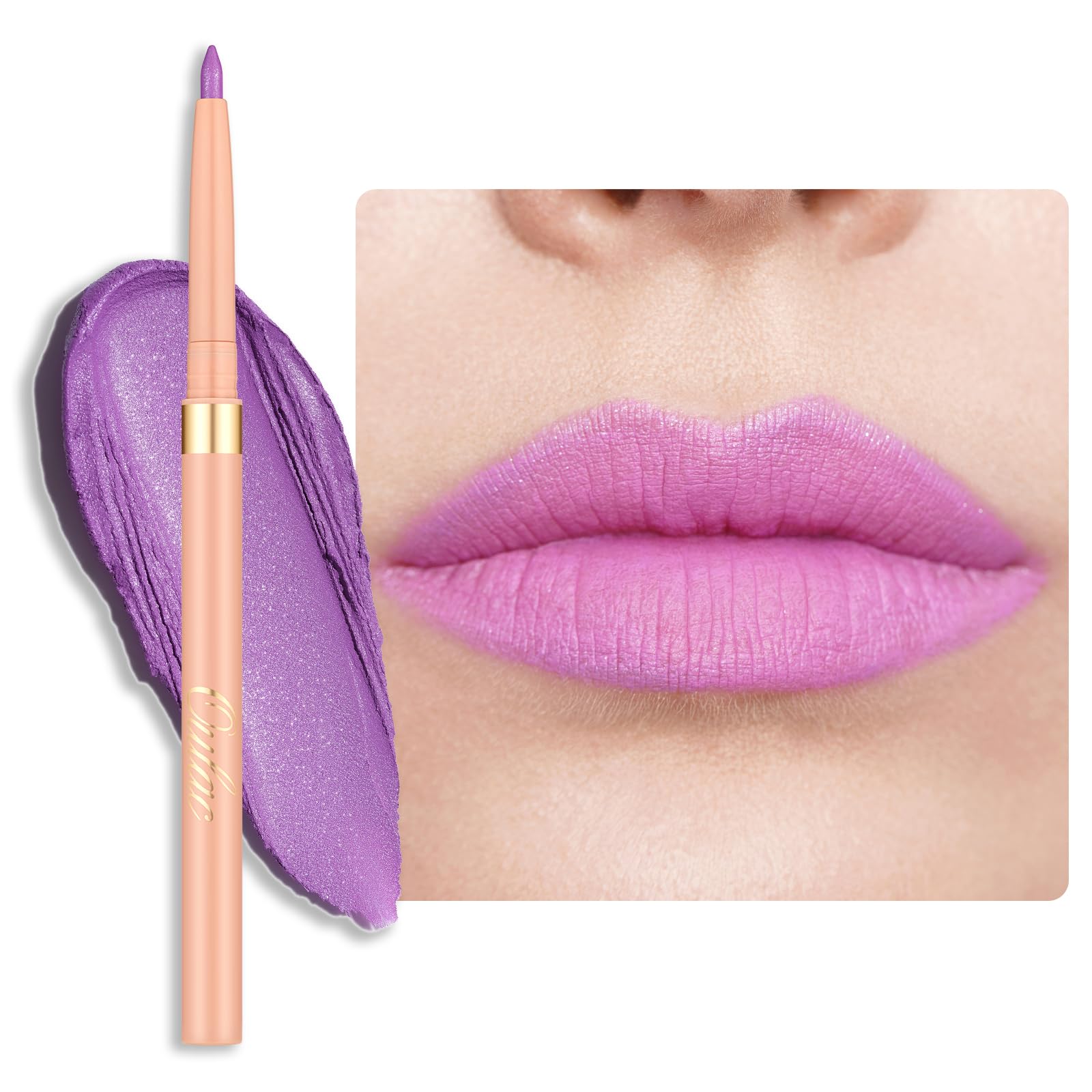 OULAC Lila Lipliner Wasserfest, Drehbarer Langanhaltender Lippenkonturenstift und Eyeliner mit Mattes Finish, Hochpigmentiert und Geschmeidig, Konturieren Sie Ihre Lippen, Vegan (09) Sweet Taro