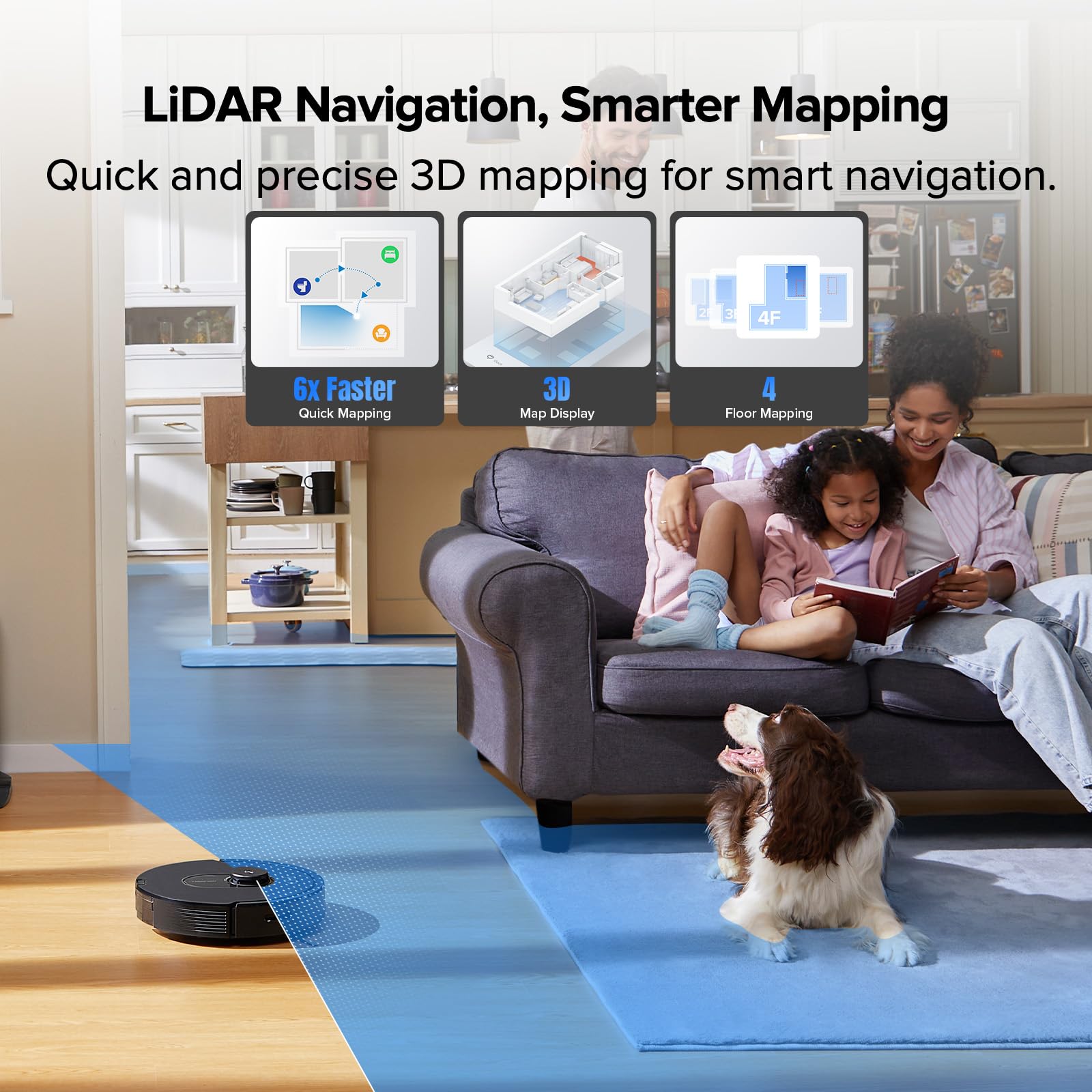 roborock Q5 DuoRoller+ Robot Vacuum with Self-Empty Dock, Upgraded from Q5+, 5500 Pa Suction, DuoRoller Brush for Dust & Pet Hair, 7 Weeks Hands-Free, PreciSense LiDAR Navigation, App & Voice Control view 5