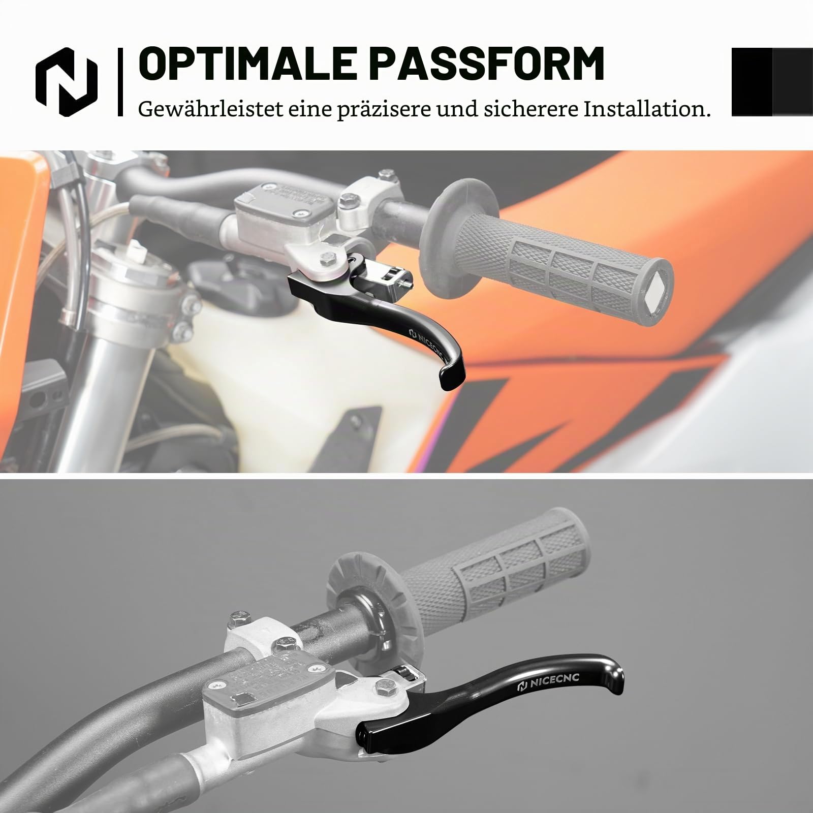 NICECNC Shorty Kupplungshebel Kompatibel mit 200/250/300 RR 2013-2025, 350-500 RR/RR-S 4-Takt 2012-2025, 250 X-Trainer 2019-2025, 300 X-Trainer 2015-2025, Schwarz