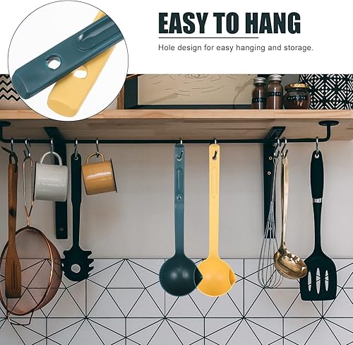 Vista 17 de Juego de utensilios de cocina de acero inoxidable, cucharón de cocina, cuchara de sopa, cuchara ranurada, cucharón de sopa, cucharón ranurado