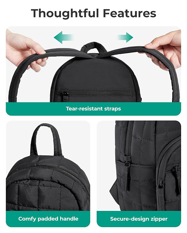 BAGSMART College Laptop Backpack, Mini Backpack for Women, Lightweight Small Backpack Purse, Bookbag for Work College, Water Resistant, Camel by BAGSMART - Used condition - Image 7