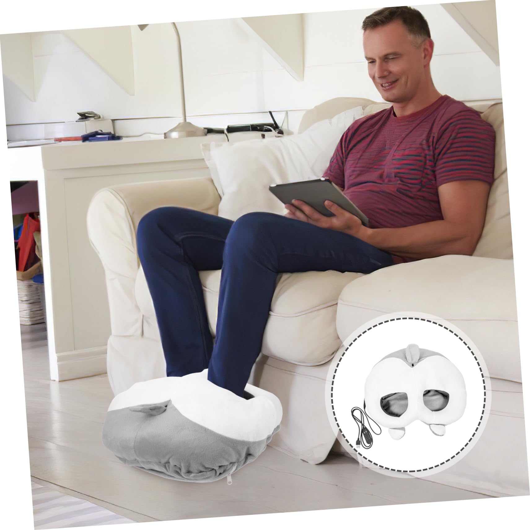 1set Scaldapiedi Elettrico Usb Ricaricabile Peluche Riscaldamento Per Inverno Comodo e Pratico Tasca Per Mani o Piedi Accessorio Per Casa e Campeggio