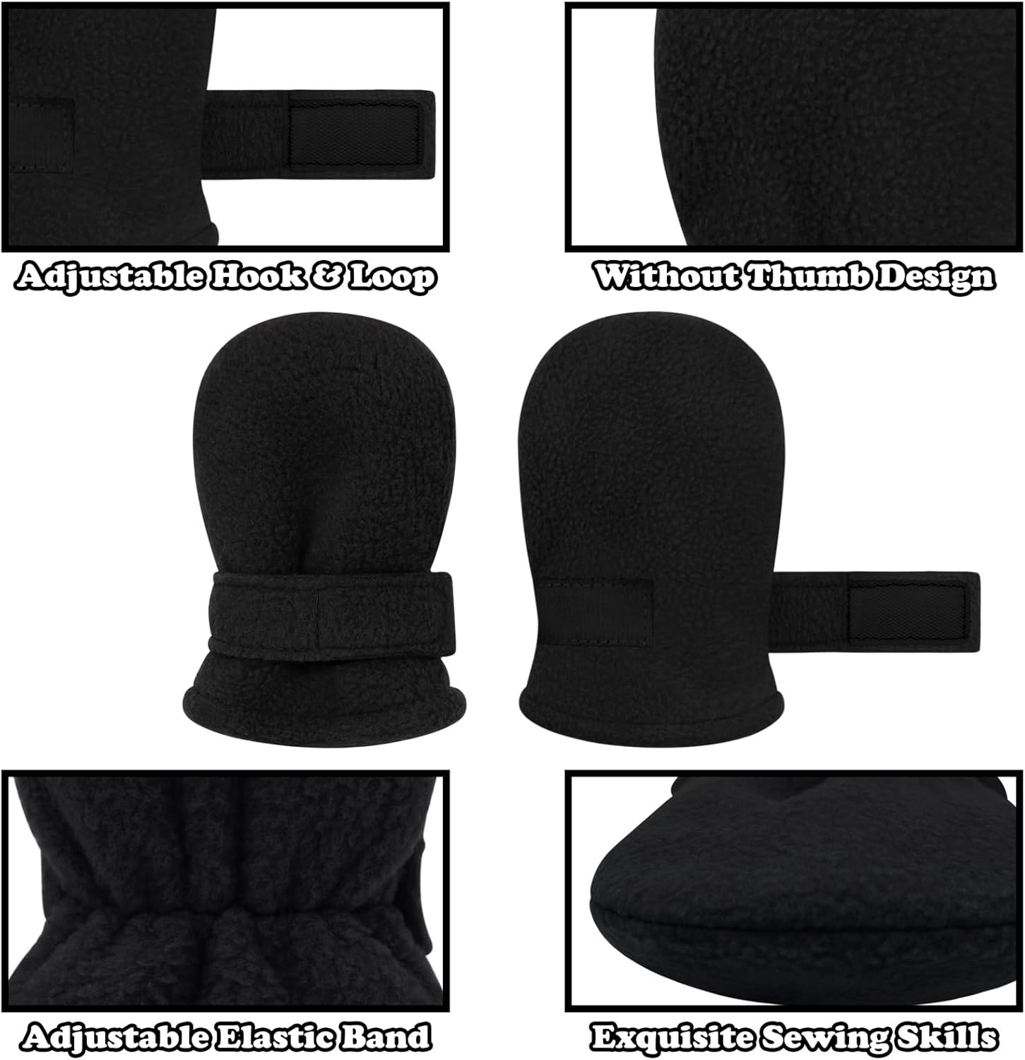 Sarfel 3 Pairs Baby Mittens Winter Toddler Mittens Warm Fleece Infant Gloves for Kids Toddler Winter Gloves for Boys Girls - Image 3