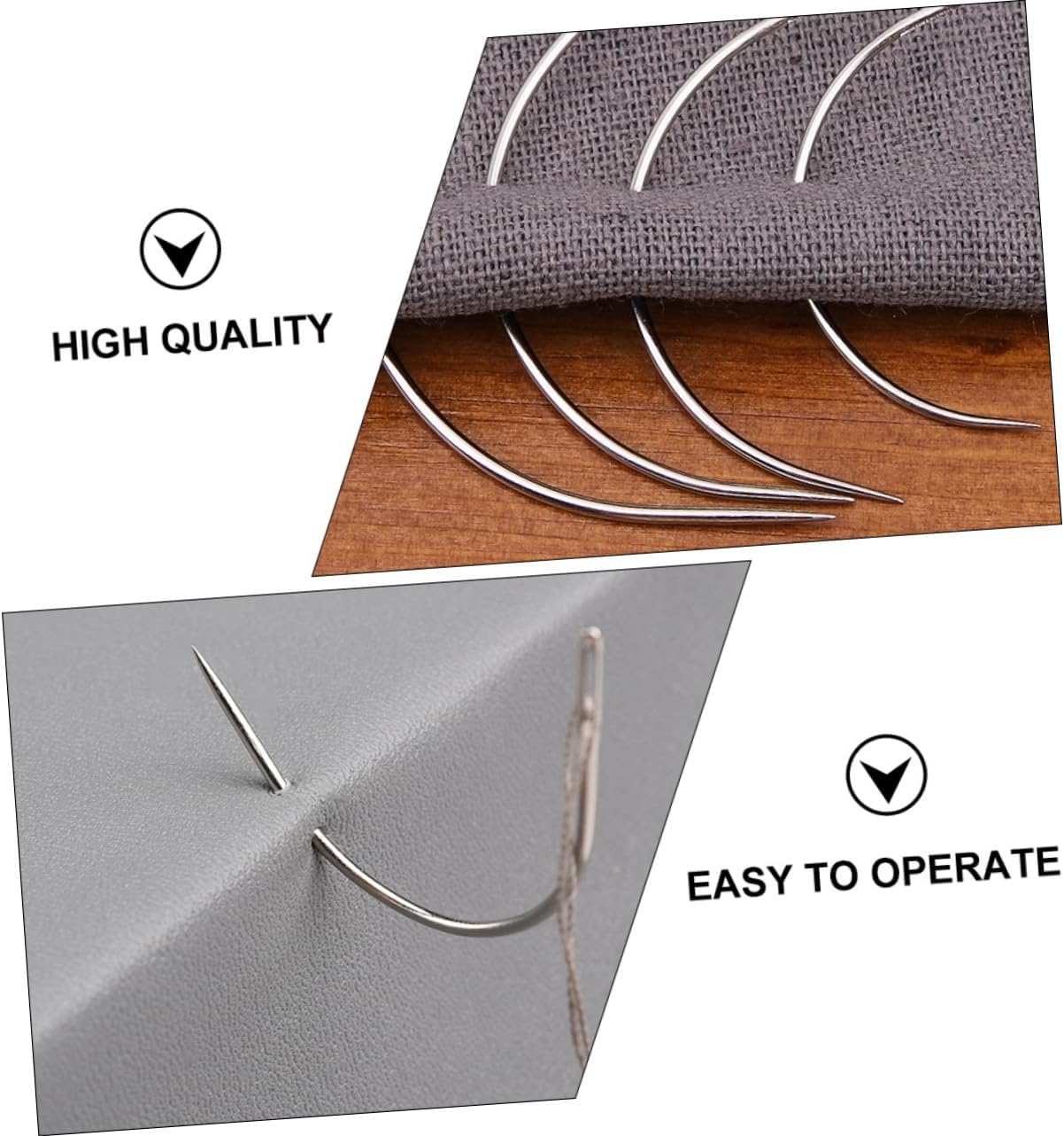 Uonlytech 96Pcs C Shape Curved Needles Assorted for Hand Sewing Wigs Repair Upholstery Durable Stitching Needles Easy to Operate for Craft Projects