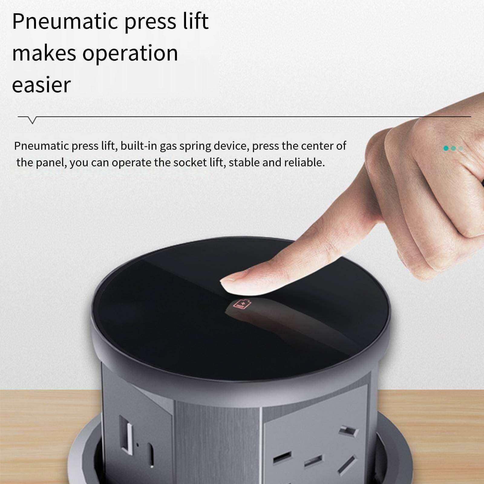 Prese pop-up integrate per piani di lavoro da cucina, uffici, 2 USB + 15 prese di ricarica wireless + presa a 3 fori, per studio, cucina, sala riunioni, ufficio,White