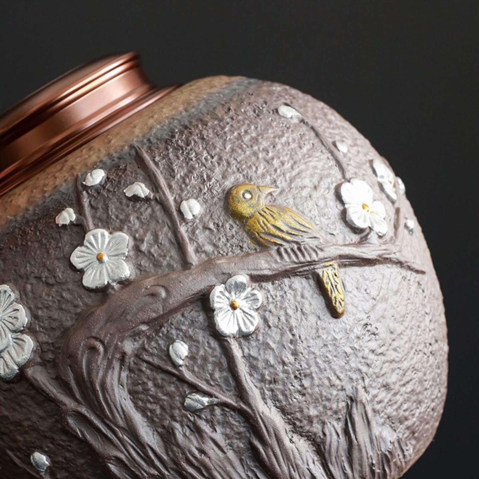 pojemniki na herbatę, kawę i cukier Vintage szorstki ceramiczny magazyn herbaty luzem Liściasty pojemnik na herbatę | Ceramiczny, dwuwarstwowy, szczelnie zamknięty słoik do przechowywania