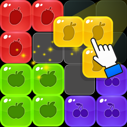 Juego de combinación de bloques de fruta de sandía. disfrute de bloques de fruta de sandía y bloques de melón.