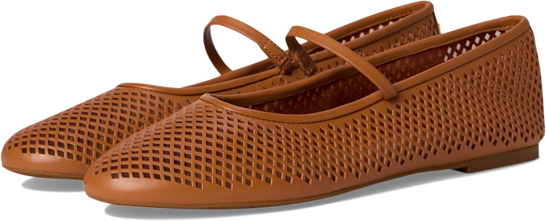 Jayna Perforated Leather Mary Jane Flats