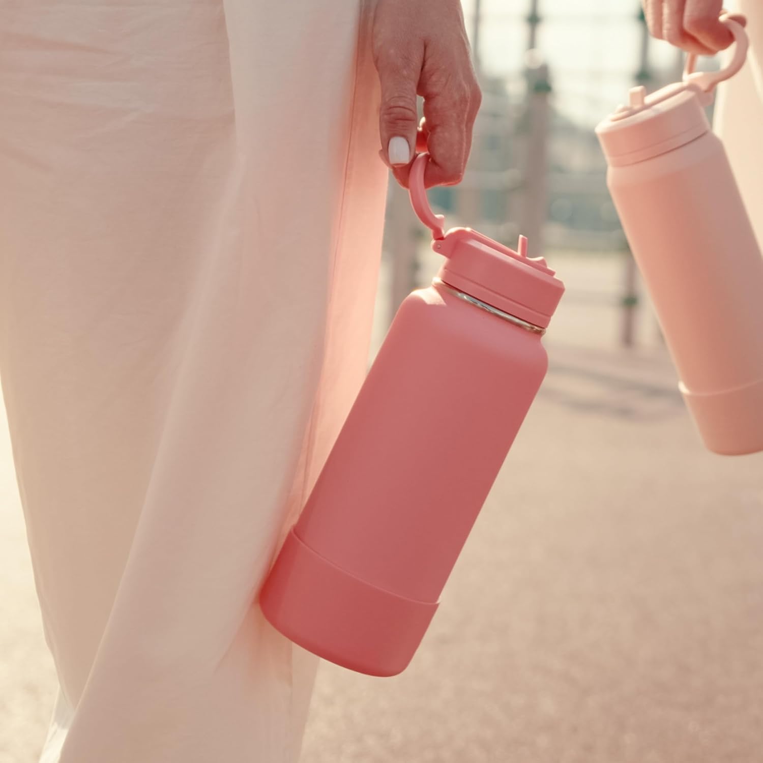 Hydrapeak 32oz Sport Insulated Water Bottle with Straw Lid, Leak & Spill Proof, Keeps Drinks Cold for 24 Hours, Hot for 12 Hours, Premium Stainless Steel Water Bottles (32oz, Blush) - Image 9