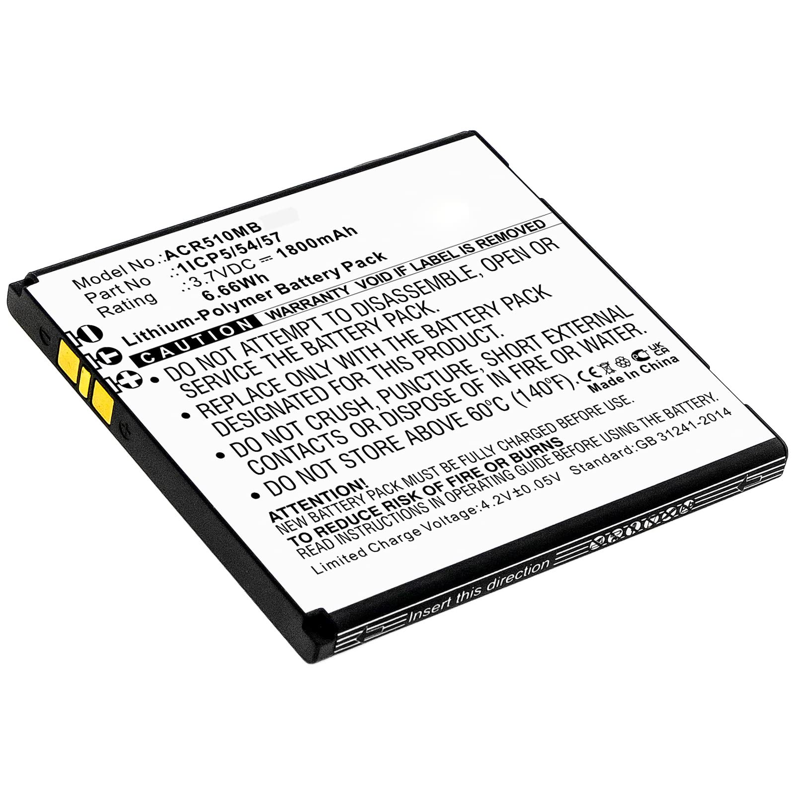 CELLONIC 1x Batteria per Babyphone Compatibile con Angelcare AC517, AC315, AC310, 1ICP5/54/57 – (1800mAh, 3.7V)