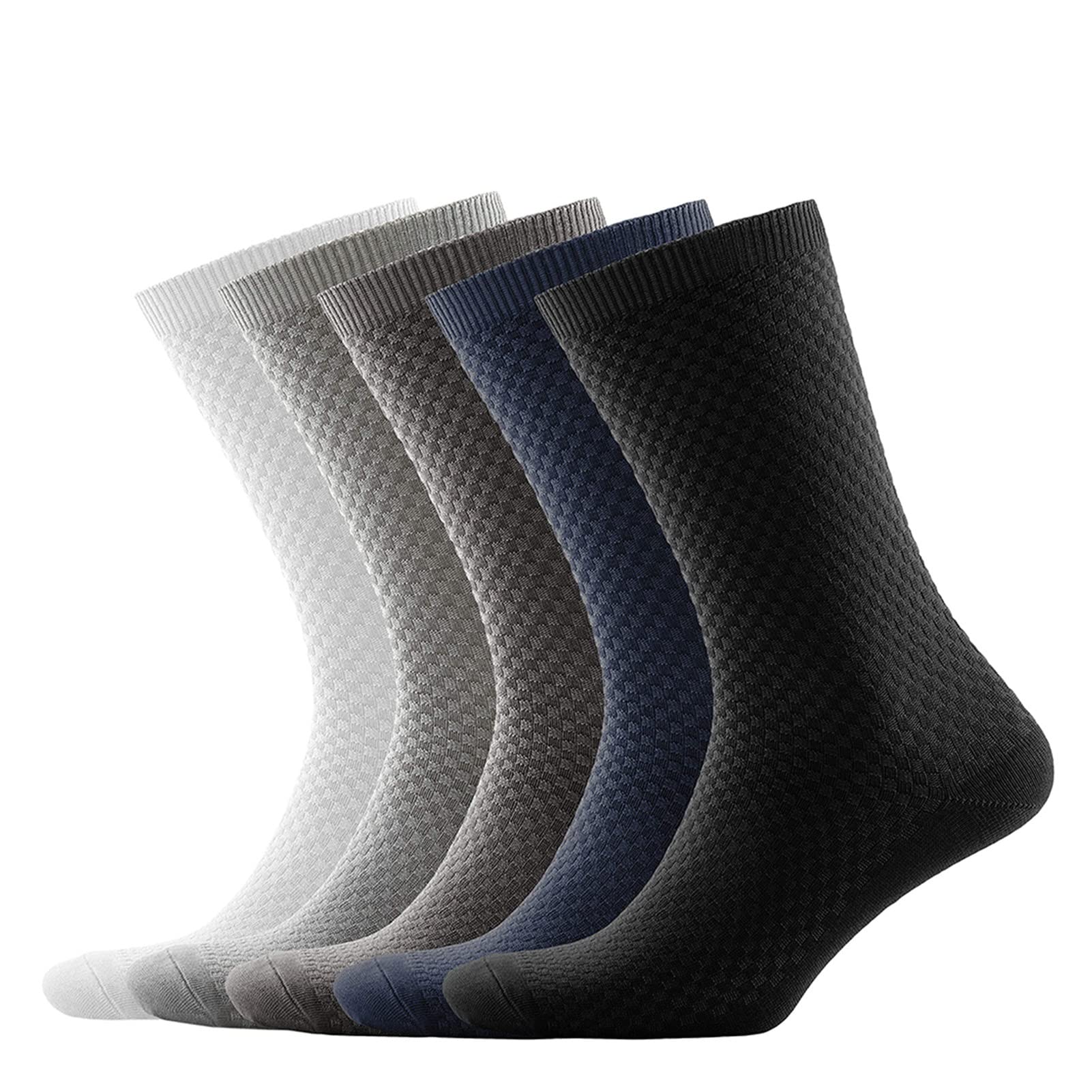 ZZSRJ 5 Pares/Batch Men's Business Socks Tobillo Vestido Calcetines Casual Hombre Menores Calcetines de Tallas EU38-45 (Color : 5 Pairs Black, tamaño : EUR 39-45(US 6-11))