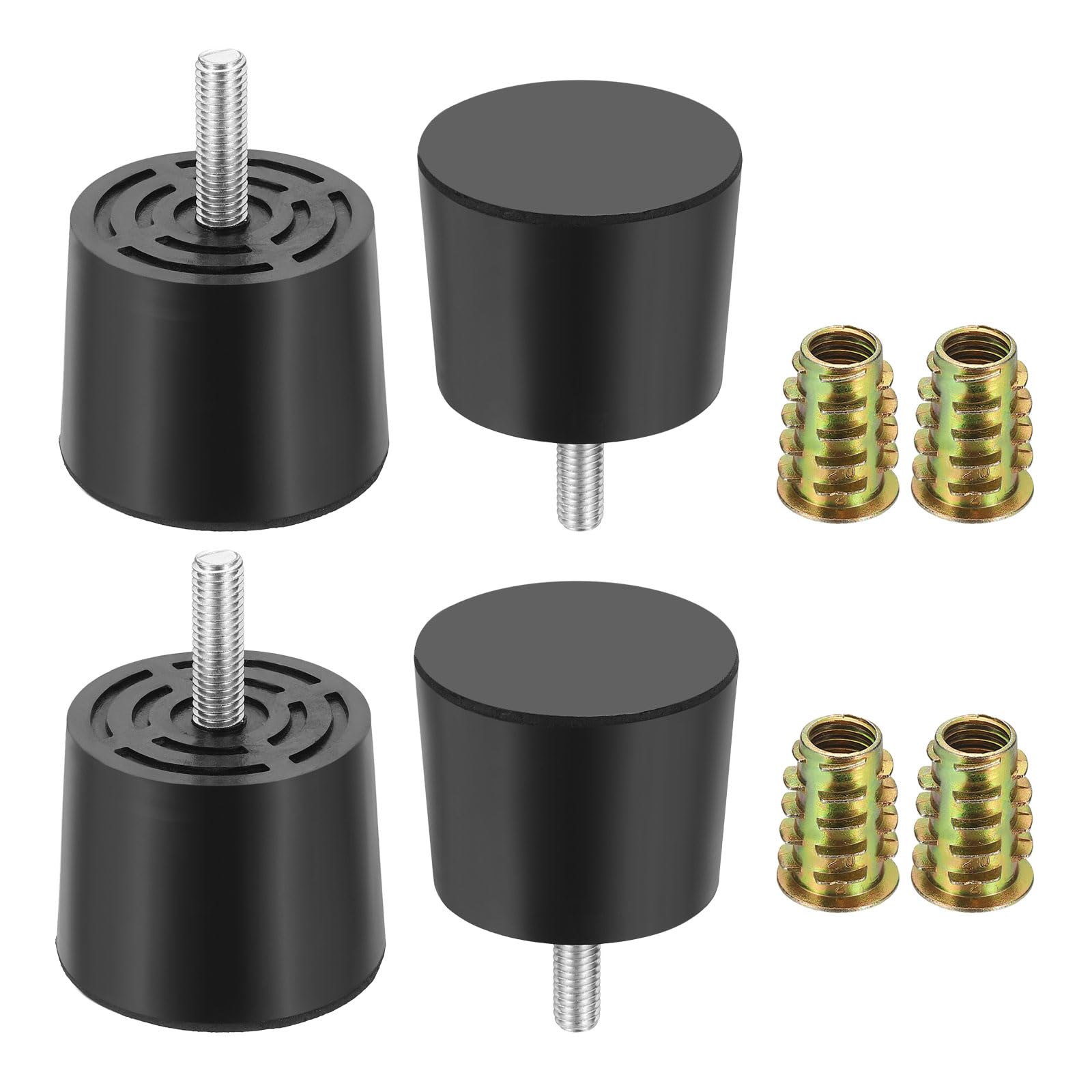 sourcing map 4Pcs M8 x 26mm Thread Adjustable Furniture Levelers, 50x66mm Furniture Leveling Feet Screws in Threaded Glide Leveling Floor Protector for Table Chair Cabinet Legs