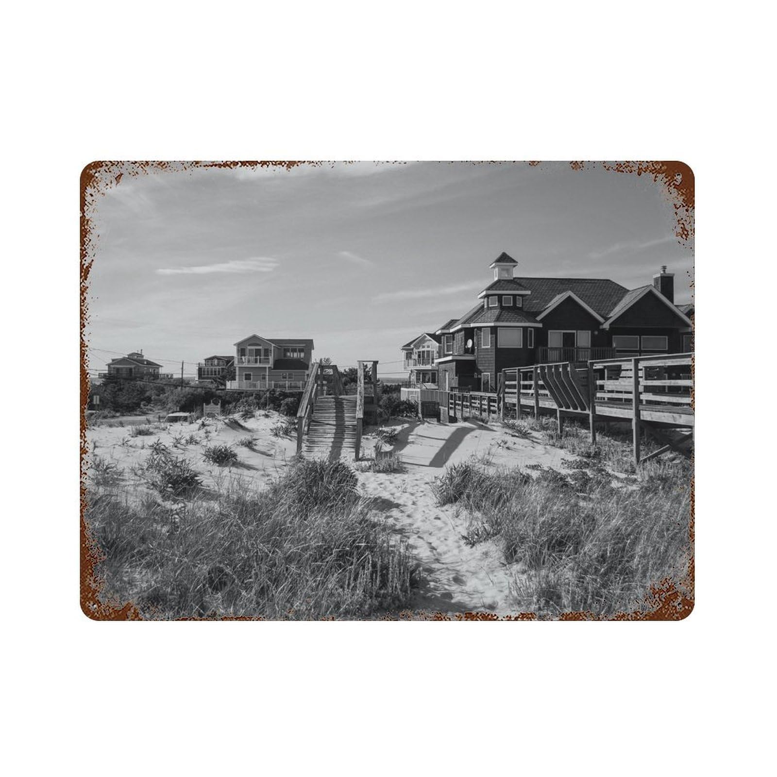 xiaoxiaoshen Black And White The Hamptons Photo Decor New York Wall Decor Art Metal Tin Poster Modern Home Decor Art Home Bar Shop Decorations Vintage Sign 30x40cm
