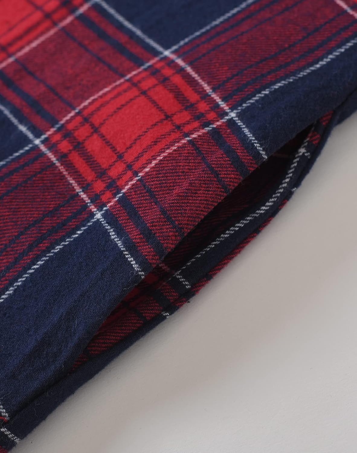 Latuza Women's Cotton Plaid Flannel Nightgown Long Sleeves Pleated Gown with Pockets - Image 6