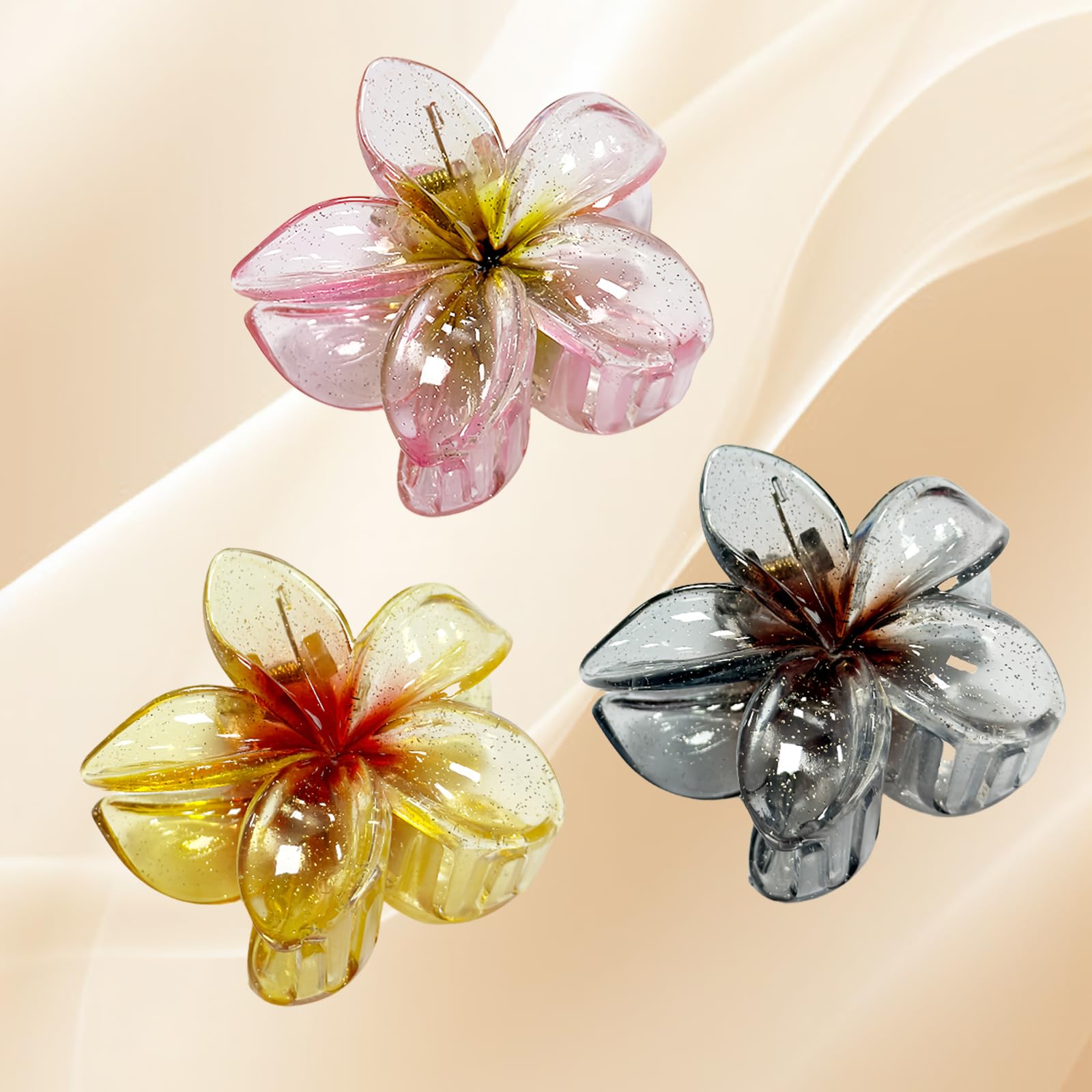 Amazon.com : Flower Hair Clips for Women, UNLONLEG 3Pcs Sparkling 
