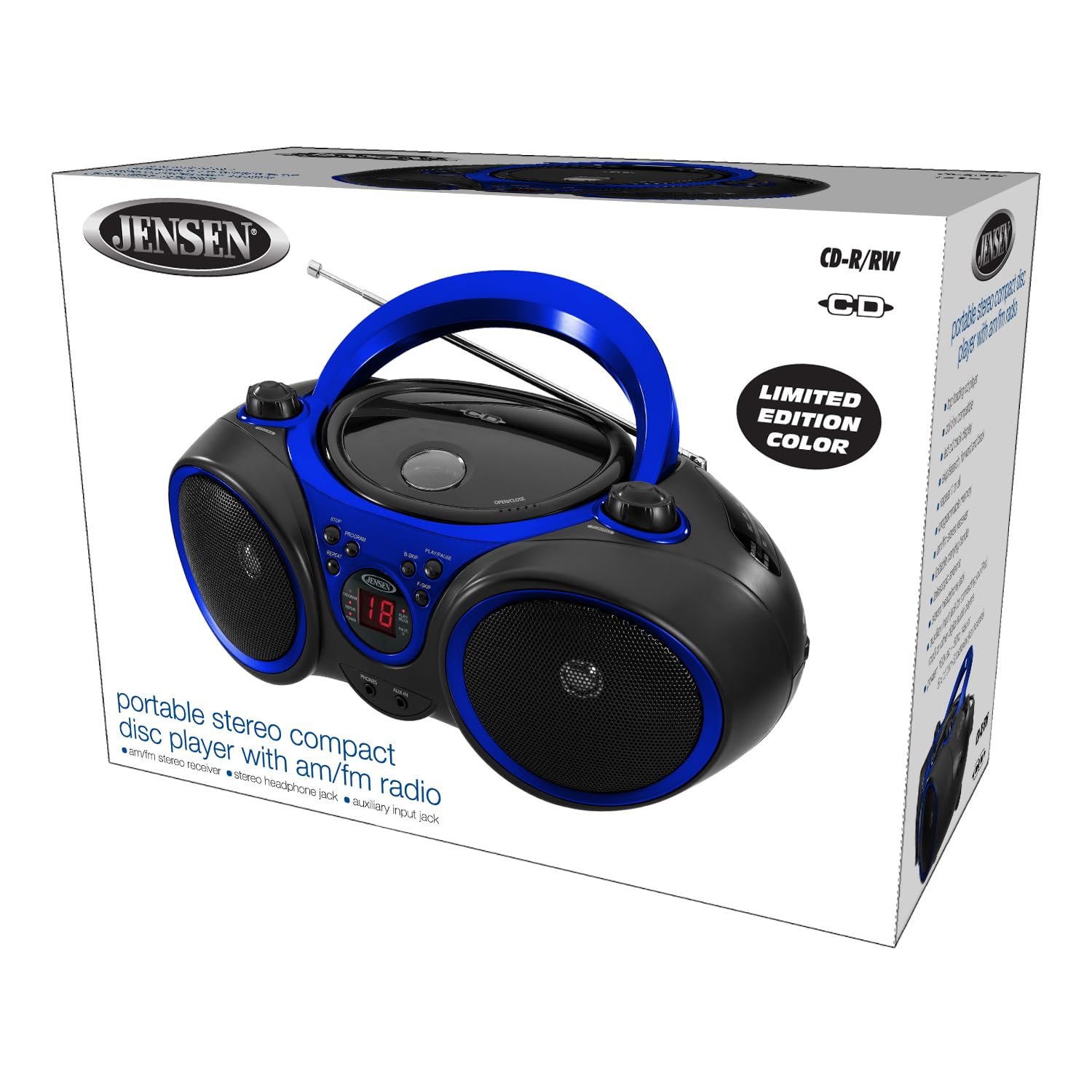 Amazon.com: Jensen® CD-490 Classic Boom Box Portable CD Player