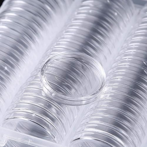 Miniatura 4 de TiaoBug 100 unidades de 1.181 in para cápsulas de monedas con junta protectora con caja organizadora de almacenamiento de plástico para suministros