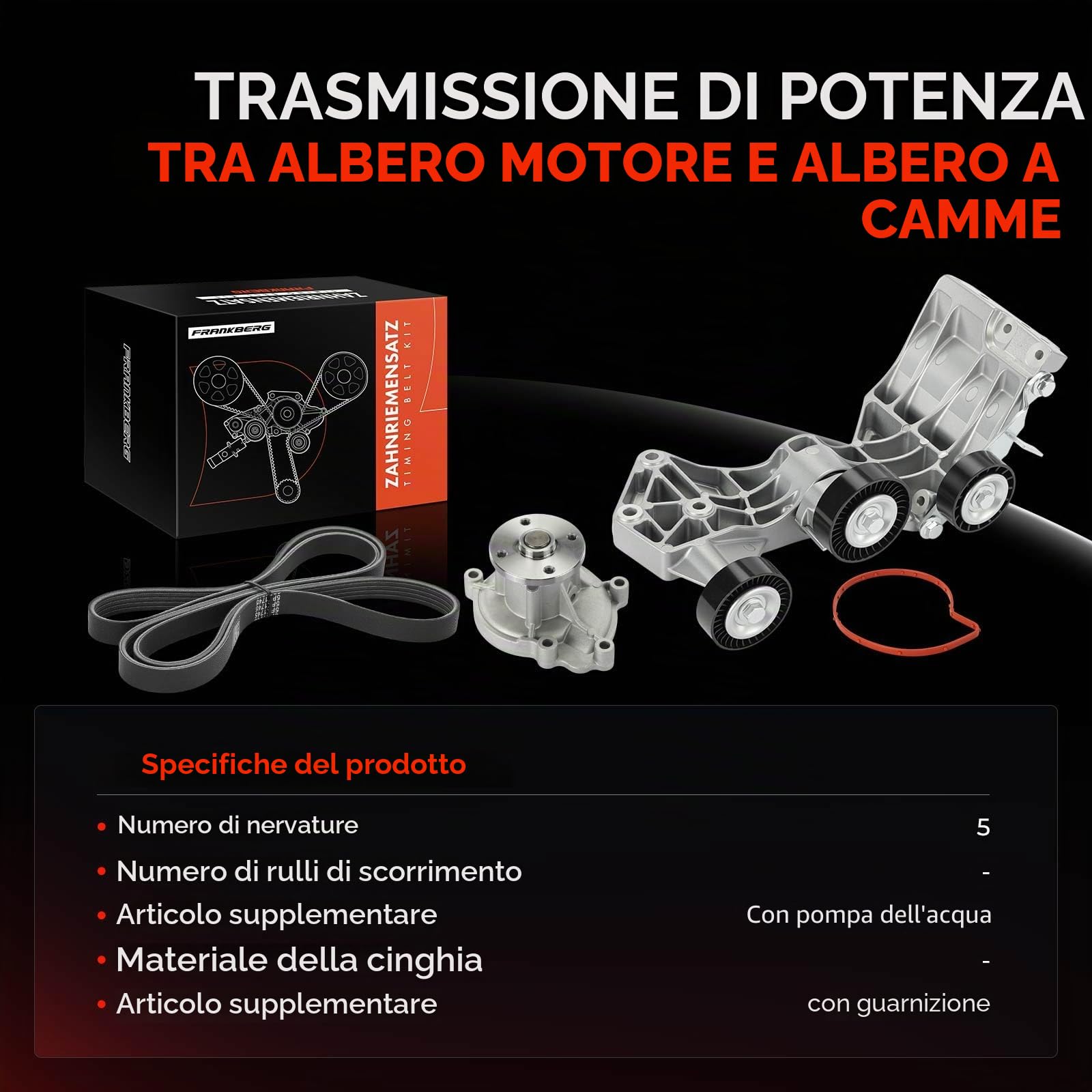 Frankberg Kit cinghia di distribuzione set cinghia di distribuzione | Compatibile con: Classe B W245, Classe A W169