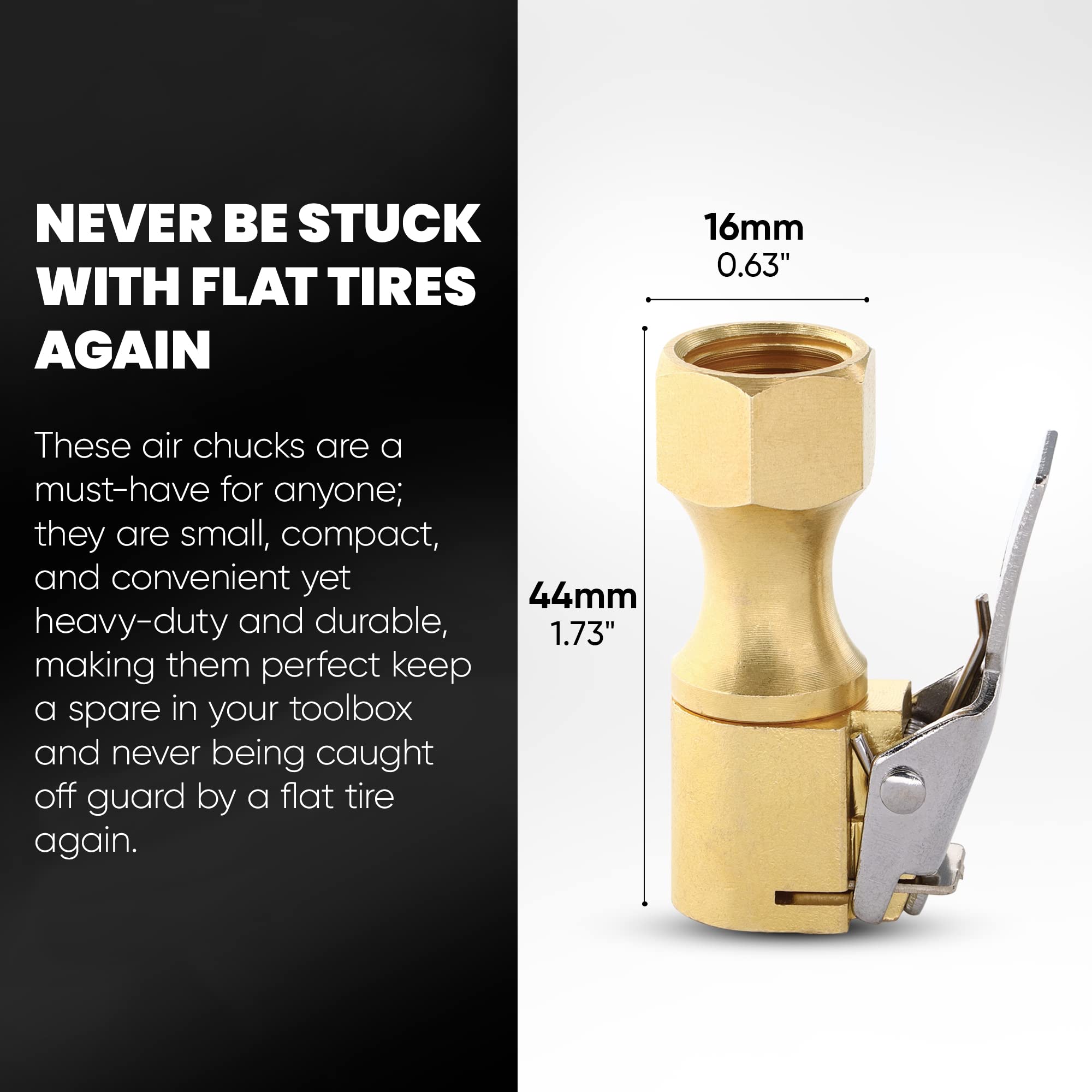 Tire Air Chuck Quick Connect Closed Flow HeavyDuty