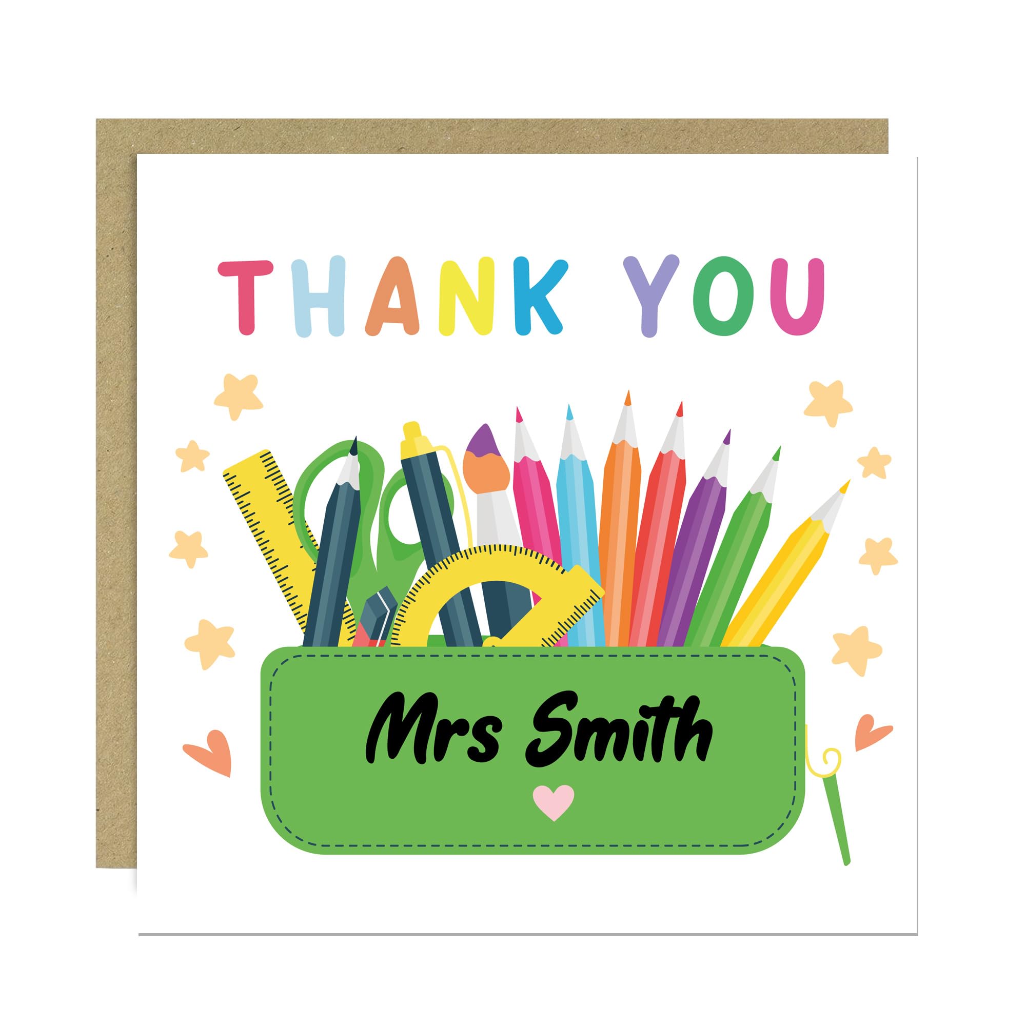 RED OCEAN Personalised Thank You Card Teacher Appreciation Cards End of Term Leaving School Nursery Teaching Assistant TA Greetings Card For Women