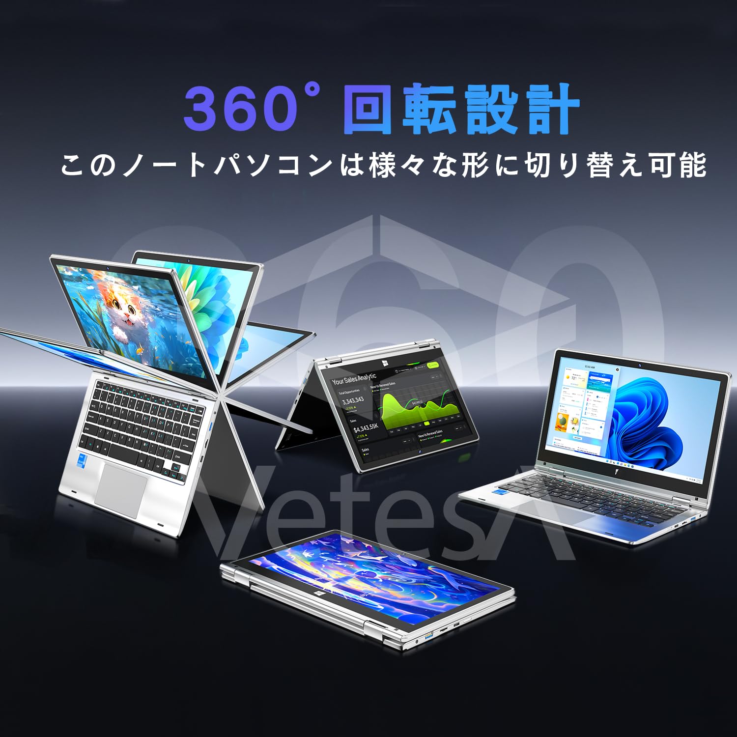 Amazon.co.jp: VETESA ノートパソコン Office 2024搭載 Windows11 11.6