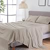Bedgear Hyper-Linen Bed Sheet Set - Breathable and Quick-Drying - Silky-Smooth Bedding Alternative - Includes Fitted Sheet, Flat Sheet, and 2 Pillowcases - Queen - Medium Beige