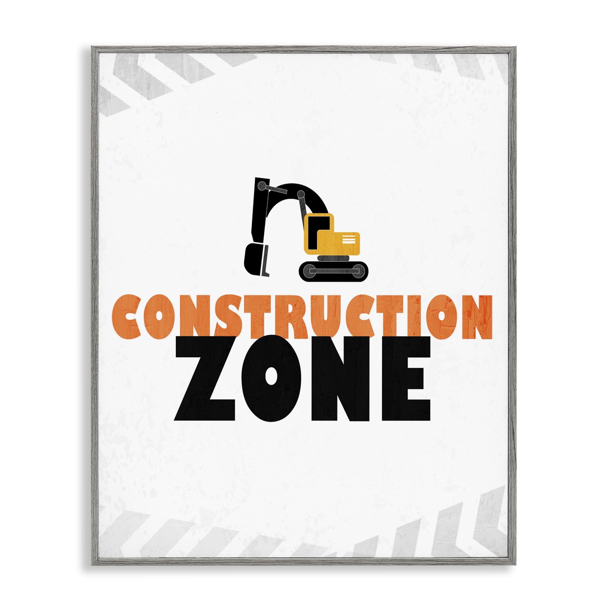 Art par Kim Allen Construction Zone par Stupell Industries tableau gris encadré 35x27 cm