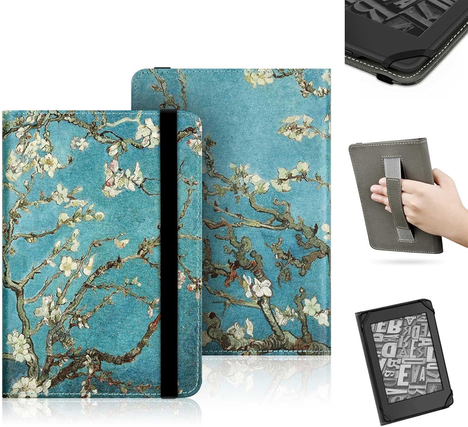 Case for 6″ Kindle and Kindle Paperwhite and Kindle Voyage Universal, Water Proof Cover Pouch Bag Fits All 6″ e-Reader-with Hand Strap (8)