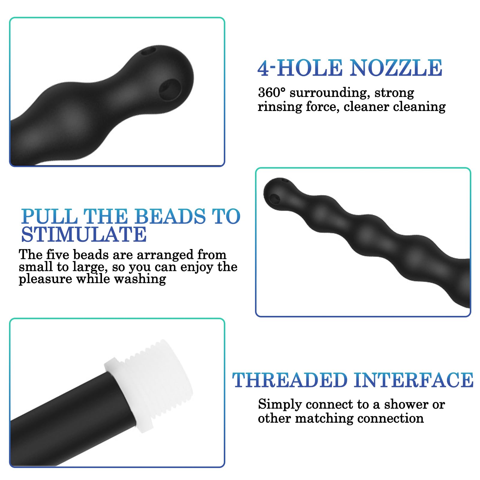 BDSMJOY tubo flessibile per doccia con Plug anale cavo trasparente, Doccia Clistere in Silicone, clistere per Anale Vaginale Colonic, Plug Anale Sex toys Donne Uomo