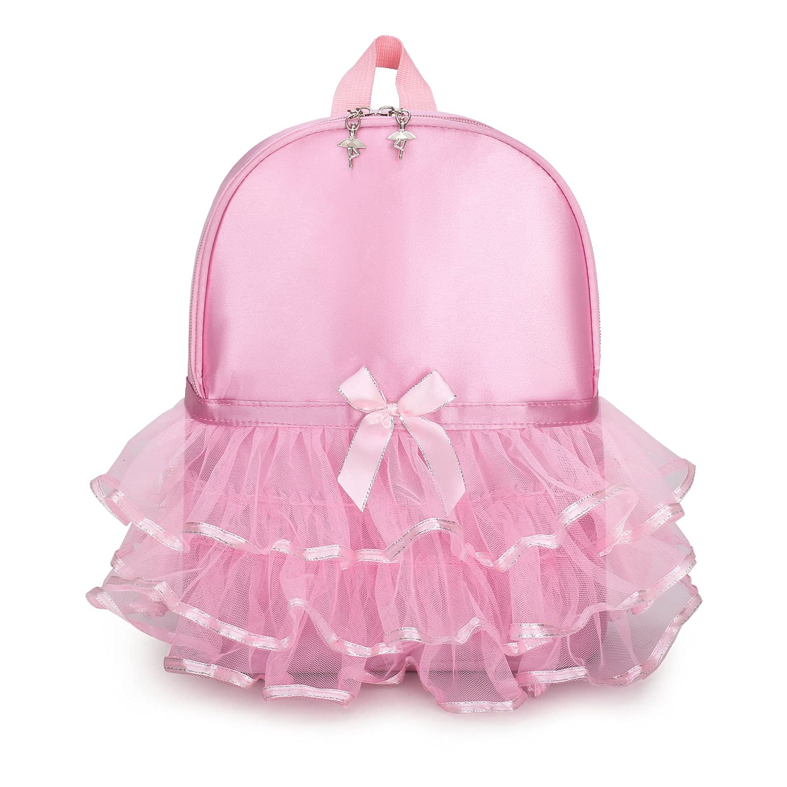 Yitengteng Princess Ballerina Backpack Dance Bag for Toddler Girls Nylon Backpack (Pink)