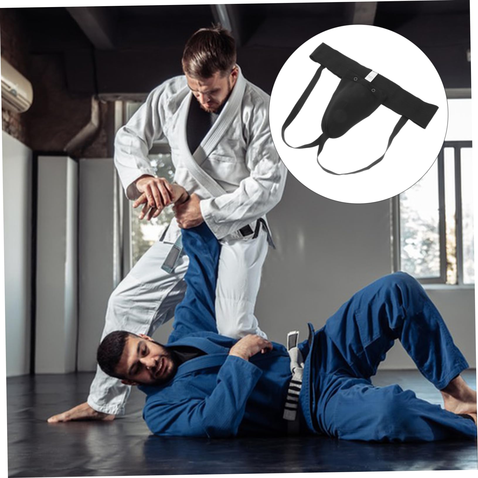 BESPORTBLE Boxing Groin Protector Professional Elastic Waist Crotch Guard Men's Wear-resistant Portable for Sports