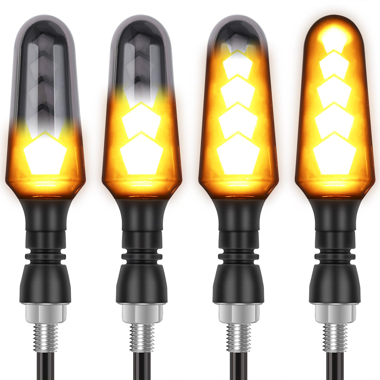 Kinstecks 4PCS Motorcycle Indicators Turning Indicators Turn Signal Lights 12V for Motorcycle Motorbike Scooter Quad Cruiser Harley Kawasaki Yamaha Suzuki Off Road