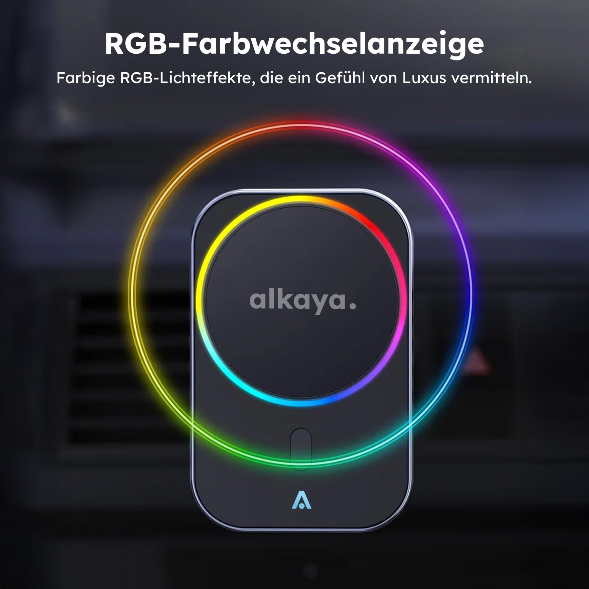 Alkaya Breeze Qi2 magnetyczny uchwyt samochodowy z funkcją ładowania 48 W, szybkie ładowanie, regulowany uchwyt na telefon komórkowy, wentylacja magnetyczna zapewnia kierowcy optymalny kąt widzenia