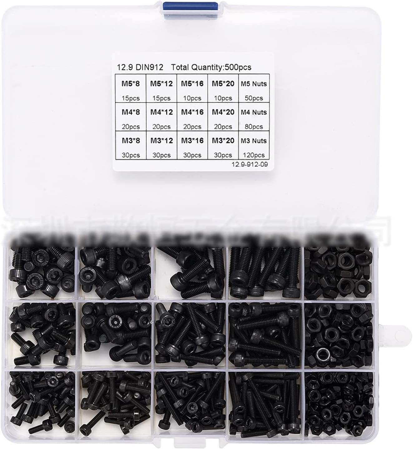 500 Pcs Nuts and Bolts Assortment Kit, Machine Screw