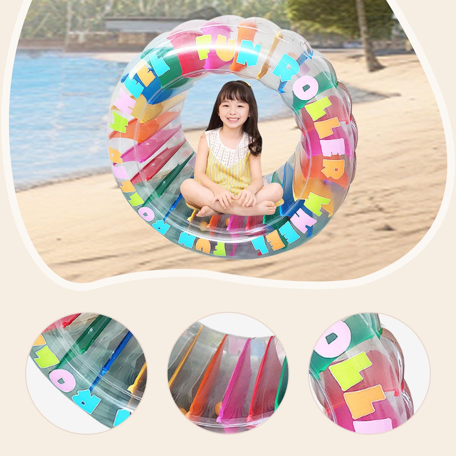 Flotador Inflable con Forma de Rueda de Agua para Piscina, Balsa de PVC para Entretenimiento en El Jardín Durante