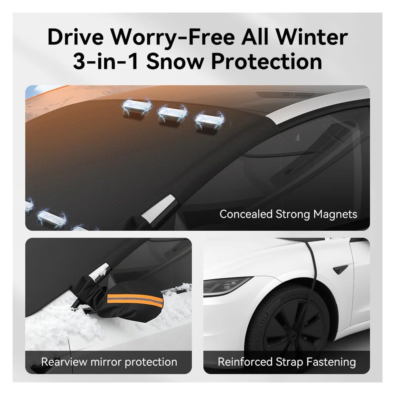 Pellicole Protettive Antighiaccio Paraneve per Parabrezza Anteriore Dell'auto con Strisce Riflettenti Protezione Antigelo Impermeabile Fodera Anti Gelo(Aluminum Foil L)