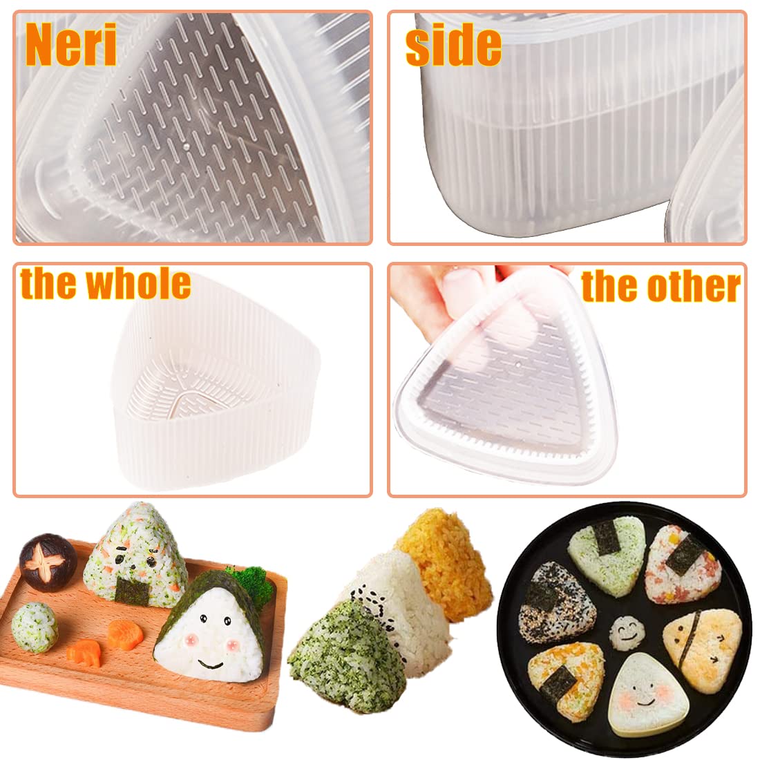 Takonashi ® - 6 Moldes Triangulares Sushi Onigiri - Haz Platos de Sushis Fácilme