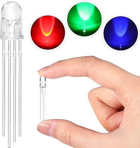 Miniatura 38 de 100 bombillas LED transparentes, diodos de emisión de luz, 0.2 pulgadas (multicolor)