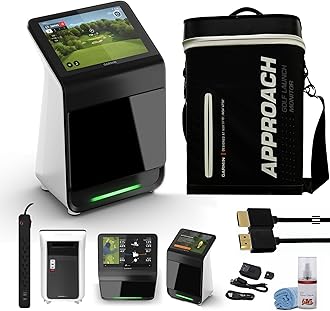 Garmin Approach R50 Premium Golf Launch Monitor and Simulators with Carrying Case, Advanced Ball and Club Metrics with A Built-in 10” Color Touchscreen Display Bundle + More Accessories
