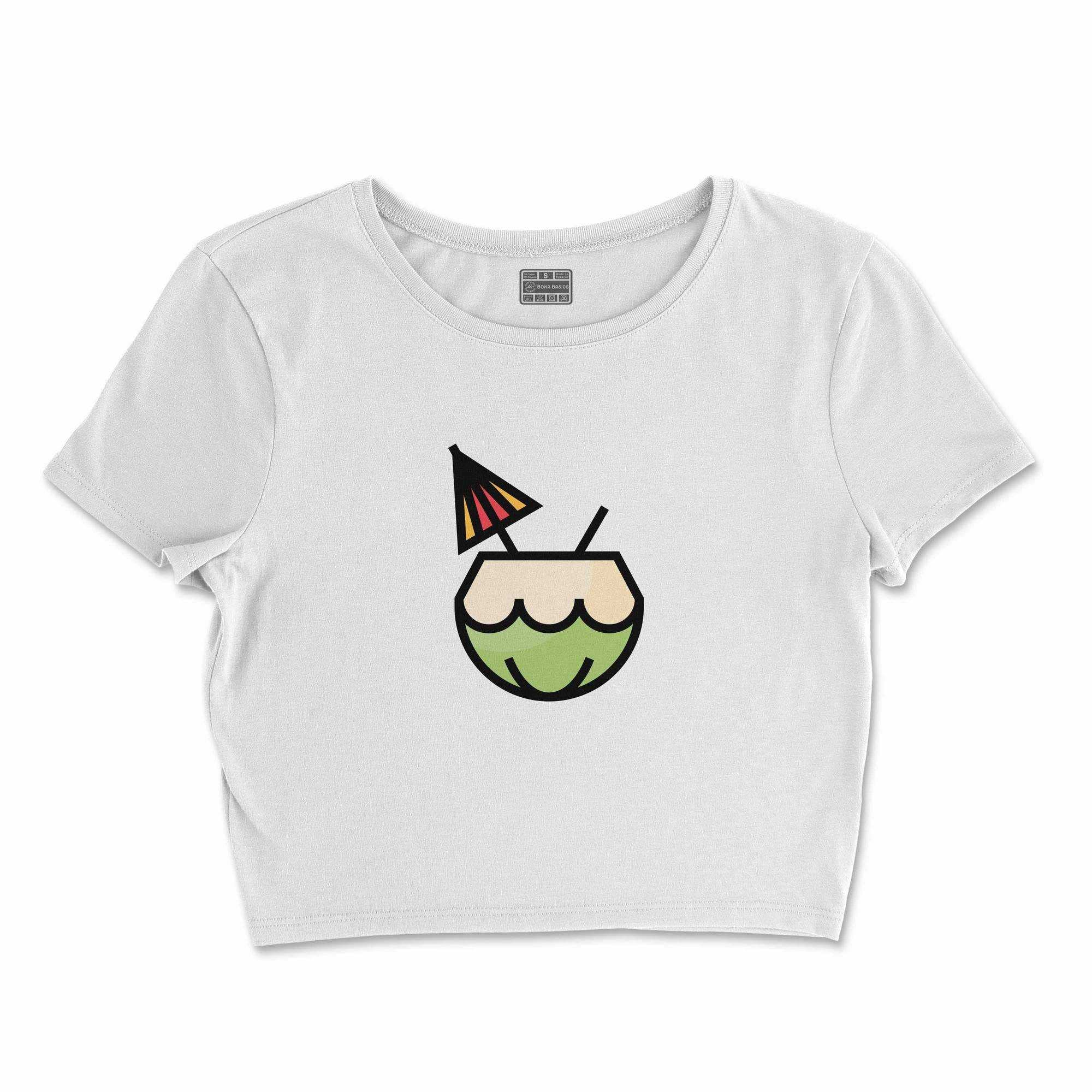 Bona Basics Women's Basic Crop-Top, 100% Cotton, White, Size XL, Model BUWTSWI-100329-XL